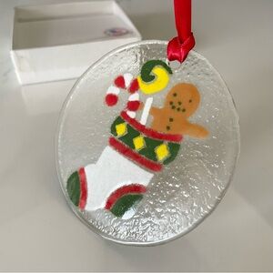 Christmas Stocking with Candy & Gingerbread Man - Ornament by Peggy Karr